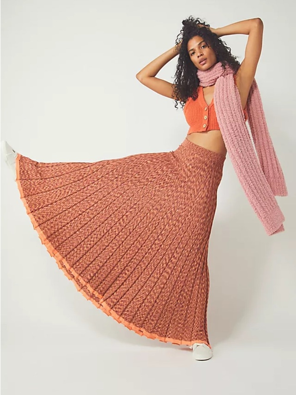 Free People Gold Coast Knit Maxi Skirt